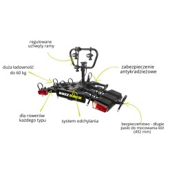 BUZZ RACK SCORPION PRO 3 Bagażnik rowerowy na hak